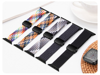 Nuevo trenzado Solo Loop elástico Nylon elástico banda deportiva 38mm 40mm 41mm 42mm 44mm 45mm 49mm Apple IWatch bandas