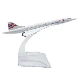 航空機モデルダイキャストメタルプレーン飛行機16cm飛行機モデル1:400ブリティッシュエアウェイズコンコードプレーントイギフトコレクション