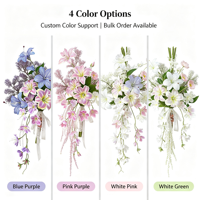 Collection de fleurs artificielles violettes en gros, fleurs en soie artificielles pour la décoration de mariage, fournitures pour fleuristes, ensembles floraux personnalisés