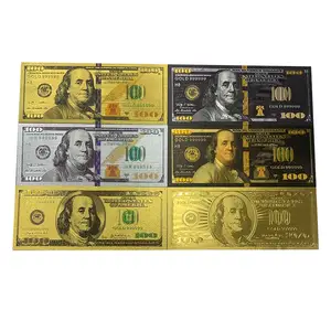 Золотая фольга банкнота Usd 100 долларов банкноты памятные доллары серебряные банкноты черная Коллекционная карта США подарок