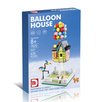 Mainan Blok Bangunan Mini Kreatif DK7025 Model Rumah Balon Terapung Bangunan Modern Edukatif Anak Usia 5-7 Tahun Laki-laki/Perempuan 600+