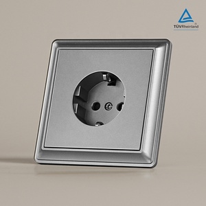 Modern Design W Series Big Board Grey Color PC Panel EU Standard German <strong>Socket</strong> with Grounding Free <strong>Combination</strong> Switches <strong>Sockets</strong> - Product Image 1