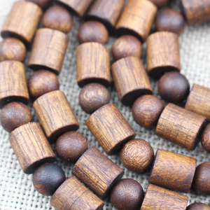 Wood <b>Beads</b> <b>Bracelet</b> 54 Barrel <b>Beads</b> 9x10mm Ethnic Style For <b>Men</b> And Women Jewelry - Product Image 4