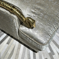 Ensemble de chaises chesterfield modulables en cuir naturel modernes de luxe chaises en tissu imprimé léopard au design de luxe