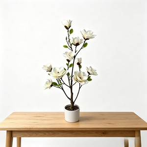 Artificial Magnolia <b>Tree</b> Realistic Real Touch Leaves and Flowers Perfect for Home Decor, Living Room, Wedding & Hotel Decor - Product Image 5