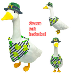 Irish Courthouse Decoration St. Patrick's Day Duck Costume Striped Clover Floral Triangle Hat Pet <b>Clothes</b> - Product Image 2