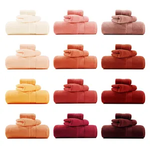 Günstiger Preis 100 Prozent Baumwolle Badet ücher Handtuch-Sets enthalten Waschlappen Handtücher zum Verkauf