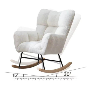 Fauteuil à bascule en peluche, pour adulte, pour salon, balcon, <span class=keywords><strong>chaise</strong></span> longue <span class=keywords><strong>de</strong></span> loisirs, lit simple, fauteuil paresseux rouge - Product Image 4