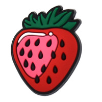Breloque de chaussure en forme de fruit rouge de dessin animé, patch en PVC souple, pour coque de téléphone, breloques mignonnes DIY, ornements de chaussure fraise pastèque