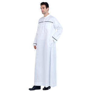 Kaftan africain islamique pour hommes, robe ample traditionnelle musulmane, <span class=keywords><strong>tunique</strong></span> longue en stock, turbans longs en laine pour hommes - Product Image 3