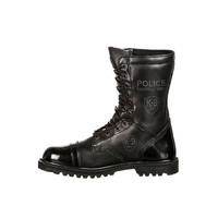 Bottes tactiques en cuir pleine fleur noir avec fermeture éclair latérale pour hommes, mode et usage extérieur, logo personnalisé, ISO CE