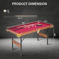 RAYKEEP 4.5/6Ft Katlanabilir Snooker Masası 2 İsteka Çubuğu ve Top Seti ile - Ahşap ve MDF