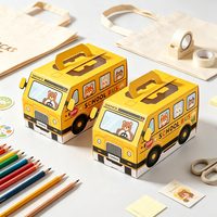 Maßgefertigte Schulbus-förmige Pappschachtel Tragbare Auto-förmige Papier-Geschenkbox mit Griff Kinder-Schreibwaren Süßigkeiten-Verpackungsbox