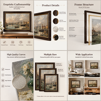 Cadre photo mural vintage en toile écologique 40*60*1.5 Tawny, personnalisé en usine, pour mariage, avec fixation murale