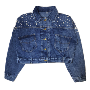 Chaquetas Vaqueras con Decoración de Cuentas Estilo <span class=keywords><strong>Punk</strong></span> de Fábrica Oem para Damas - Product Image 2