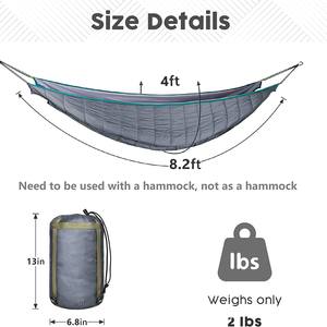 Saco de dormir tipo hamaca Woqi doble, capacidad de carga de 300 kg, nailon gris, ligero, transpirable, equipo de camping para exteriores para adultos - Product Image 4
