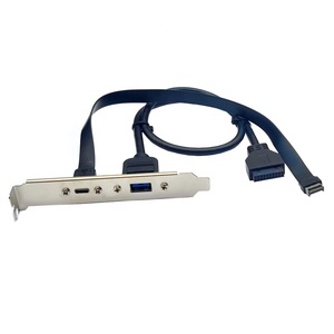 Cable de Conector Tipo E Macho a USB 3.1 Tipo C Hembra Plano de 50 cm con Tornillo - Product Image 6