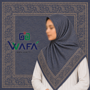 Wafa Fashion <b>Square</b> <b>Scarf</b> 110x110 Cm Jacquard Framed Design Multifunctional Polyester Viscose Blend Women Headscarf - Product Image 1