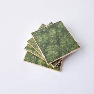 Accesorios de decoración de mesa natural, posavasos de cristal de <span class=keywords><strong>jade</strong></span> Xiuyan cuadrado verde, alfombrilla de mesa - Product Image 4