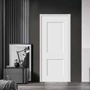 Porta a 2 Pannelli con Primer Bianco Impermeabile per Interni, Porta in HDF per Camera da Letto con Telaio per Case e Scuole, Prezzo all'Ingrosso - Product Image 1