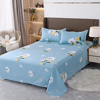 Nouvelle impression domestique 3 pièces drap de lit plat taie d'oreiller ensemble personnalisé Floral solide motif King Size pour la maison hôtel utiliser en gros