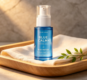 Blue Calm+ Soothing <b>Serum</b> 30ml Blue Peptide <b>Face</b> Moisturizer Private Label OEM - Product Image 3