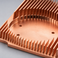 Dissipateur thermique à ailettes en cuivre OEM personnalisé, usiné CNC, cavité ronde pour CPU GPU, radiateur de refroidissement liquide, plaque froide