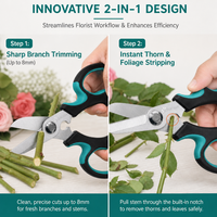 Sécateur à main GT001 en acier inoxydable, avec poignée ergonomique en TPR, pour plantes et fleurs de jardin