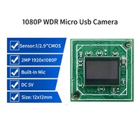 Mini caméra USB 12*12mm 2MP 1080P 30fps 1/2.9" CMOS avec micro intégré WDR pour la reconnaissance faciale