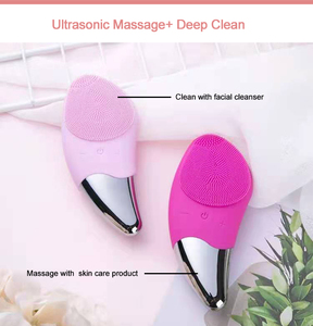 Electric Facial Cleansing <strong>Brush</strong> Silicone <strong>Sonic</strong> Face Cleaner Deep Pore <strong>Cleaning</strong> Skin Massager Face Cleansing <strong>Brush</strong> - Product Image 2