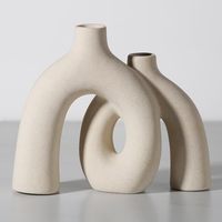 Ensemble de vases de table modernes nordiques en céramique côtelée verticale ARM LVG, pots à fleurs en porcelaine mate, conteneurs floraux design pour la décoration intérieure