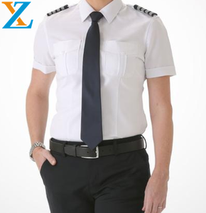 Piloti che indossano camicie di colore bianco in cotone 100% con maniche corte o lunghe e antirughe tessuto comodo e adatto - Product Image 3