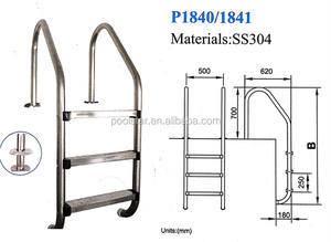 Escalera de <span class=keywords><strong>piscina</strong></span> de <span class=keywords><strong>acero</strong></span> inoxidable a bordo con 2/3/4/5 escalones Material ABS sobre el suelo Escaleras <span class=keywords><strong>Piscina</strong></span> Seguridad Accesorios para piscinas - Product Image 5