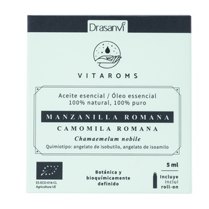 Vitaroms Drasanvi 5 ml Aceite Esencial de Manzanilla Romana Orgánica, Aceites Hidratantes de Lavanda, Aceite Esencial de Ajwain, Sándalo y Árbol de Té - Product Image 1