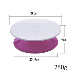 منصة دوارة للكيك قابلة للإزالة، حامل كيك دائري من البلاستيك، منصة دوارة لتزيين الكيك يدويًا، سهلة التفكيك والتخزين، أدوات الخبز - Product Image 6