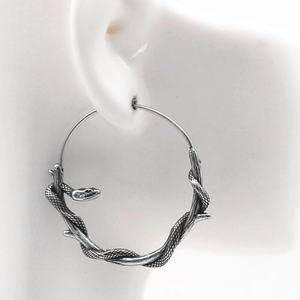 Pendientes de Aro Grandes de Acero de Titanio con Diseño de Serpiente y Hebilla Fácil, Ideales para Fiestas y Discotecas, Venta al por Mayor - Product Image 5