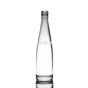 Botella de vodka de cristal transparente de 500ml Superficie de estampado en caliente vacía para vino Directo del proveedor