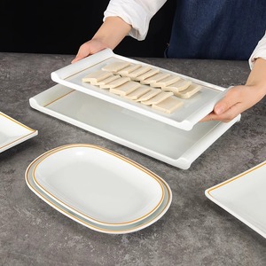 Bandeja rectangular de melamina A5, vajilla para hotel, bandeja para acompañamientos, plato para hot pot y barbacoa, bandeja para sushi imitación porcelana - Product Image 3