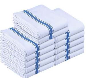 Asciugamani da cucina Owels Blue, confezione da 12, strofinacci in cotone 100% - panni per la pulizia riutilizzabili e assorbenti - Product Image 1