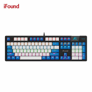 คีย์บอร์ดเกมมิ่งแบบมีสาย iFound Speed6 104 ปุ่ม พร้อมไฟ RGB 7 สี ขนาดเต็ม รองรับการตั้งค่าโปรแกรม ป้องกันการกดผิดพลาด - Product Image 5