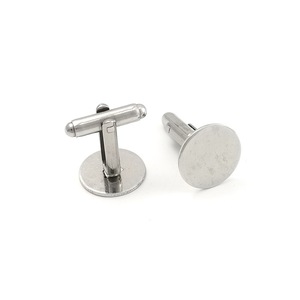 Mancuernillas de Acero Inoxidable Redondas Geométricas, Accesorios de Joyería Formal para Hombre para Bodas - Product Image 3