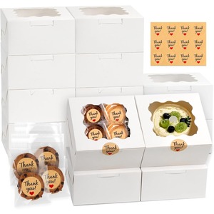 Biscuit <b>box</b> with window, <b>white</b> baking <b>box</b>, suitable for food and snacks, customizable according to demand - Product Image 1