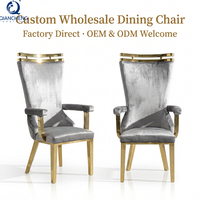 QIANCHENG – chaises de restaurant en cuir pu blanc moderne, tufté de mariage, chaises de salle à manger en or, chaise de salle à manger d'hôtel vip à vendre