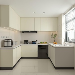 Muebles de <span class=keywords><strong>Cocina</strong></span> Sofisticados con Acabado Mate en Laca Champagne, Herrajes Profesionales Silenciosos de Cierre Suave - Product Image 5