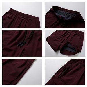 Erkek hafif 2 in 1 koşu şort atletik yürüyüş şort ile astar hızlı kuru spor eğitimi egzersiz şortu ile fermuarlı cepler - Product Image 4