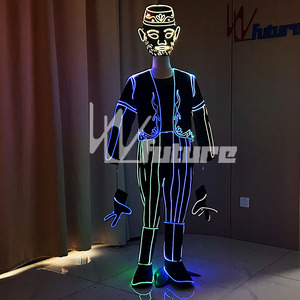 Costume Lumineux Style Arabe en Fibre Optique, <span class=keywords><strong>Tenue</strong></span> LED de Luxe pour Spectacles Scéniques, Fêtes, Festivals, Parades, Clubs et Événements Cosplay - Product Image 5