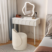NKAHS Coiffeuse de luxe moderne et minimaliste avec rangement intégré, table de maquillage rétractable multifonctionnelle
