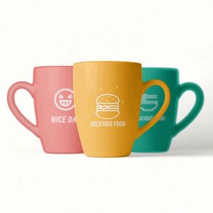 Creative Gifts Advertising Logo Print 11Oz Coffee <b>Large</b> Shape <b>Cup</b> Straight Ceramic Mugs - Product Image 1