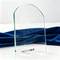 Trophée en verre de jade, trophée en cristal, récompense en cristal, plaque de récompense en verre transparent, socle métallique, événements, entreprise, médaille, cérémonie de remise des prix