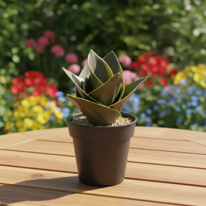 Planta Artificial de <span class=keywords><strong>Sansevieria</strong></span> Trifasciata en Maceta Negra, Planta Serpiente Artificial Variegada para Decoración del Hogar, Oficina, Mesa, Estante - Product Image 3